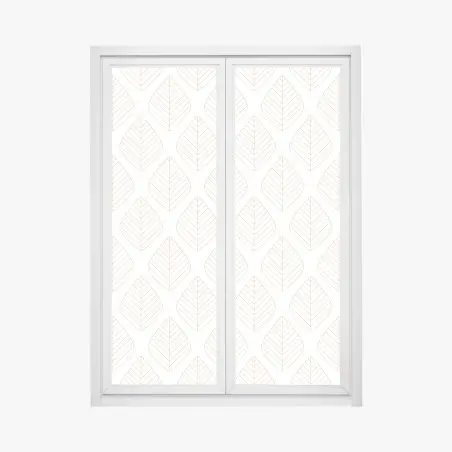 Sticker pour vitres et fenêtres motif feuilles dorées minimaliste – Wallnifity®