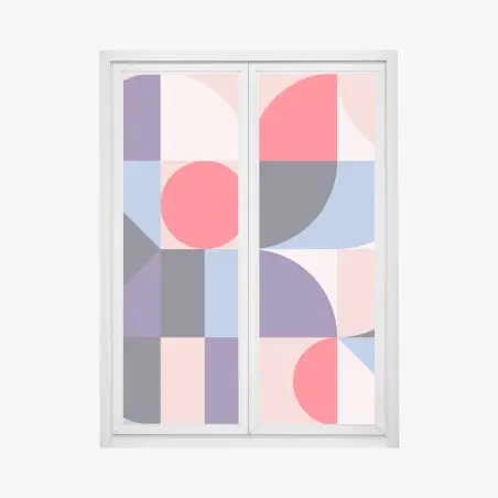 Sticker pour vitres et fenêtres composition géométrique colorée – Wallnifity®