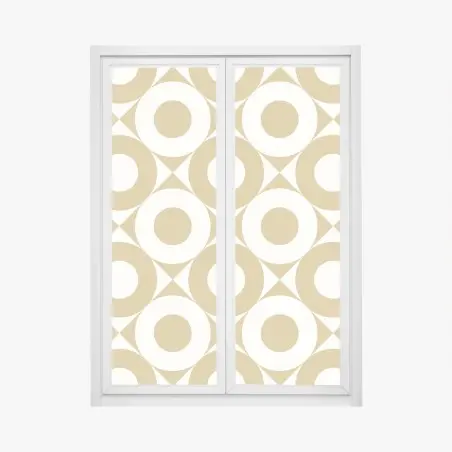 Sticker pour vitres et fenêtres motif géométrique rétro beige et crème – Wallnifity®