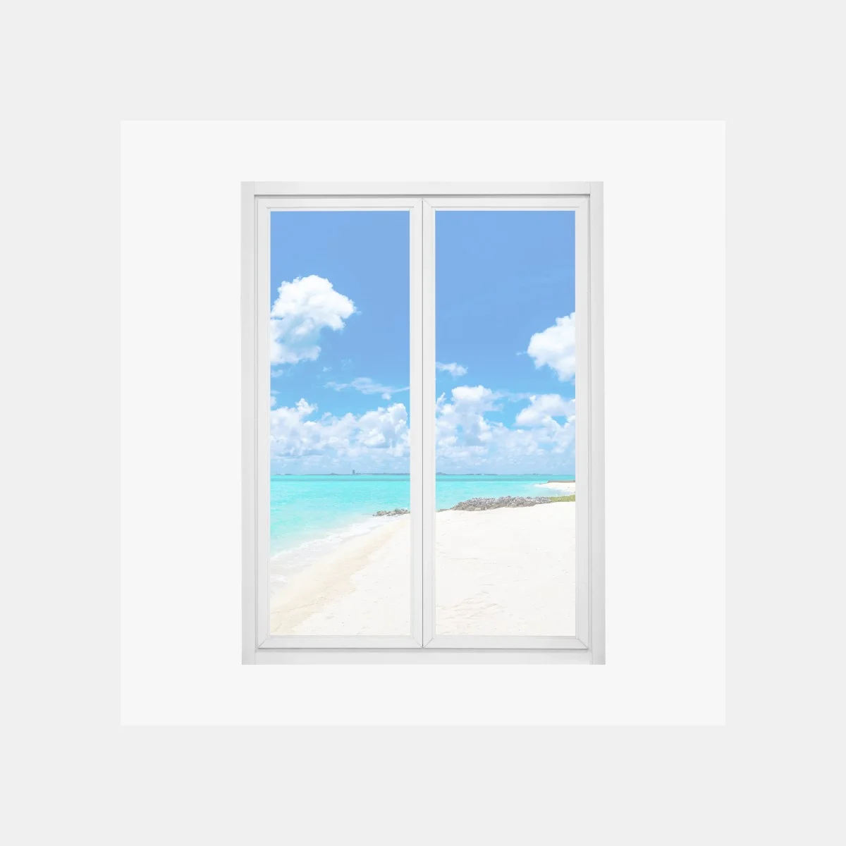 Sticker pour vitres et fenêtres panorama de plage tropicale aux Maldives – Wallnifity® Sticker pour vitres et fenêtres panorama de plage tropicale aux Maldives – Wallnifity®
