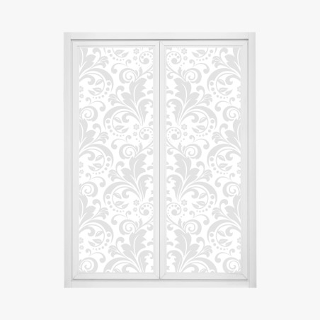 Sticker pour vitres et fenêtres motif damassé gris élégant pour décoration murale – Wallnifity®