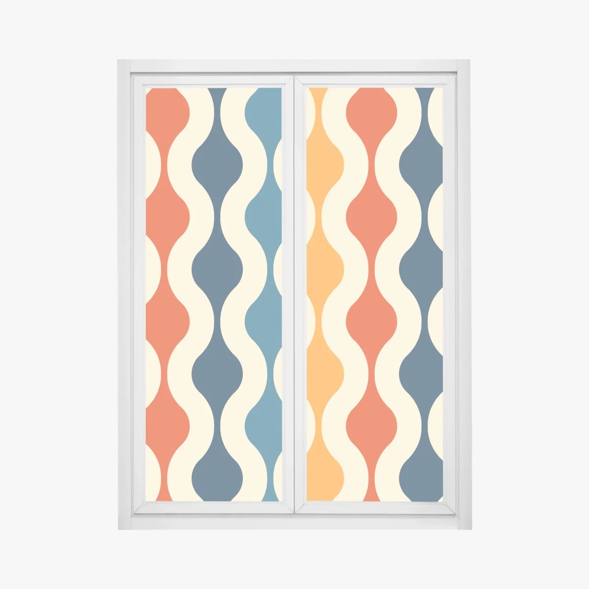 Sticker pour vitres et fenêtres motif rétro ondulé aux couleurs chaudes – Wallnifity® Sticker pour vitres et fenêtres motif rétro ondulé aux couleurs chaudes – Wallnifity®