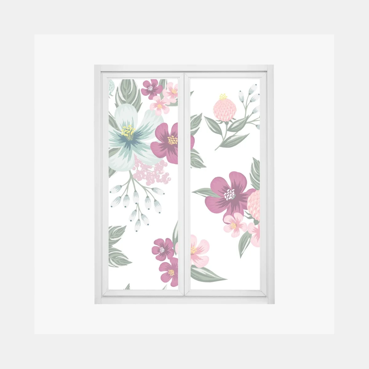 Sticker pour vitres et fenêtres motif floral romantique aux teintes pastel – Wallnifity® Sticker pour vitres et fenêtres motif floral romantique aux teintes pastel – Wallnifity®