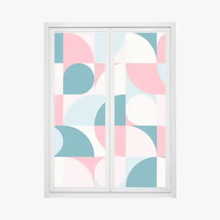 Sticker pour vitres et fenêtres motif géométrique pastel moderne – Wallnifity®