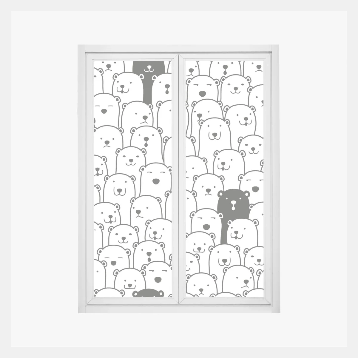 Sticker pour vitres et fenêtres nuée d'ours mignons noir et blanc – Wallnifity® Sticker pour vitres et fenêtres nuée d'ours mignons noir et blanc – Wallnifity®