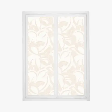 Sticker pour vitres et fenêtres motif feuillage beige délicat – Wallnifity®