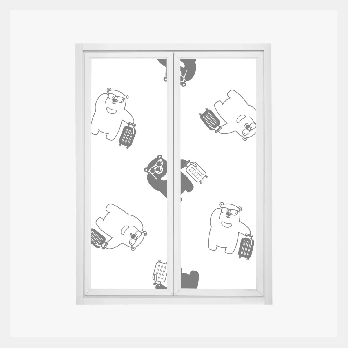 Sticker pour vitres et fenêtres motif d'ours voyageurs en noir et blanc – Wallnifity® Sticker pour vitres et fenêtres motif d'ours voyageurs en noir et blanc – Wallnifity®