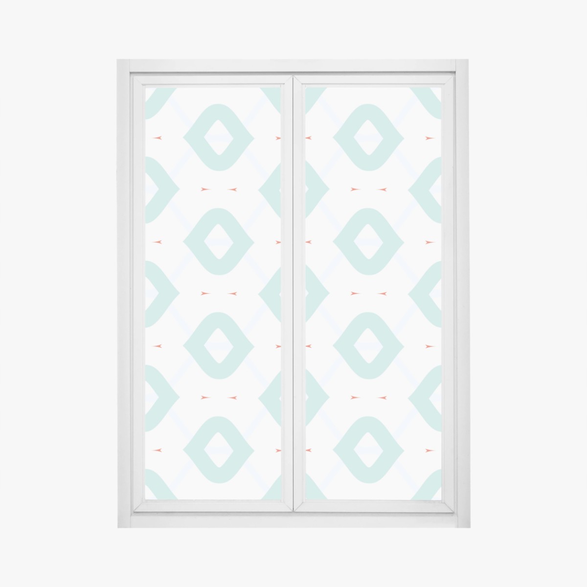 Sticker pour vitres et fenêtres motif losanges turquoise et corail – Wallnifity®