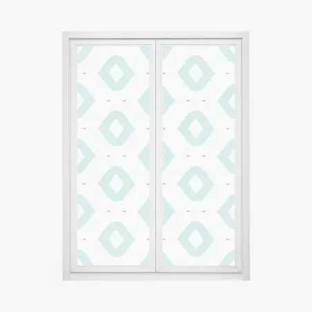 Sticker pour vitres et fenêtres motif losanges turquoise et corail – Wallnifity®