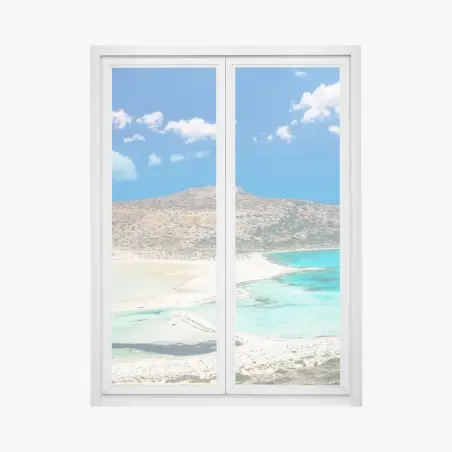 Sticker pour vitres et fenêtres Balos, lagon turquoise de Crète – Wallnifity®