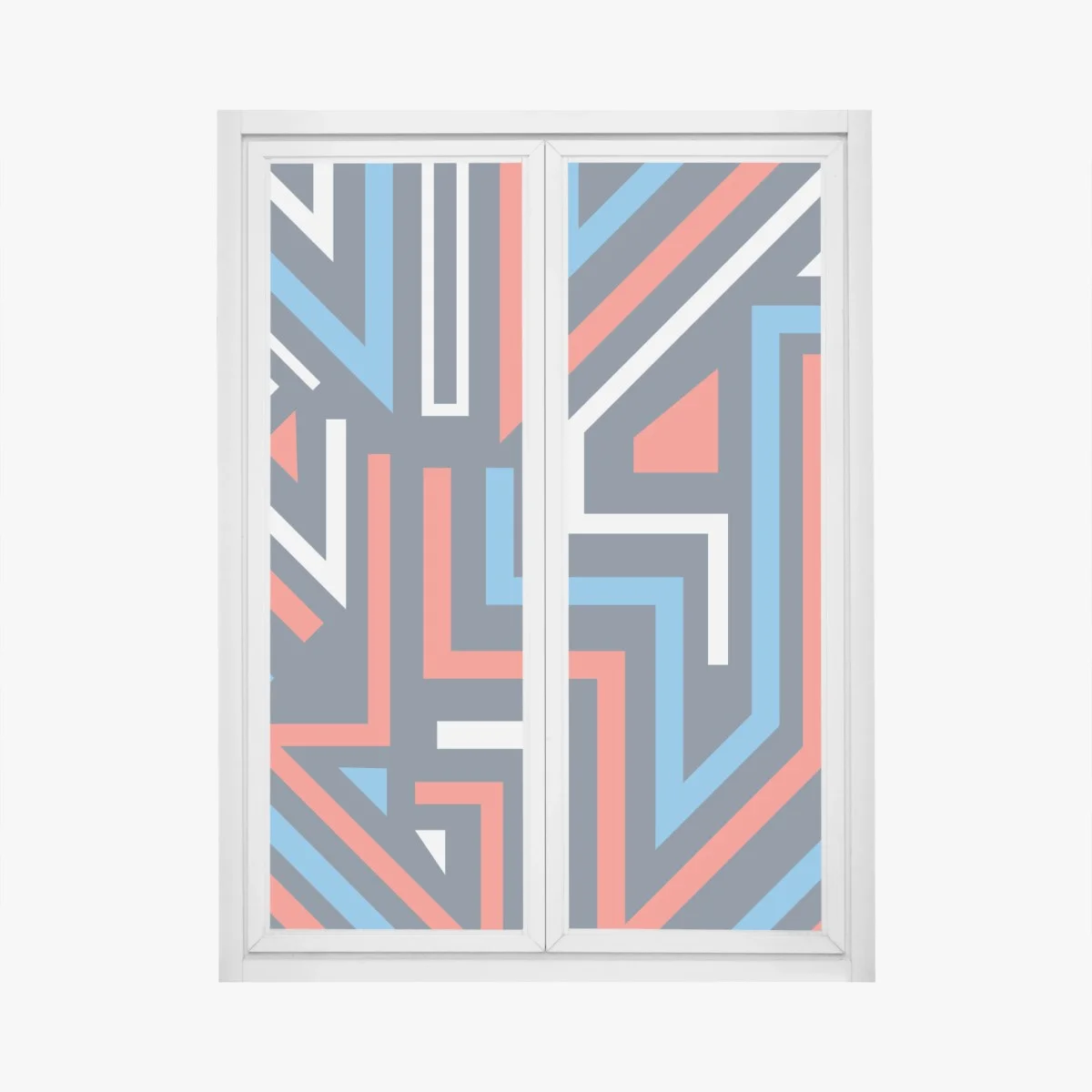 Sticker pour vitres et fenêtres motif géométrique dynamique bleu et rouge – Wallnifity® Sticker pour vitres et fenêtres motif géométrique dynamique bleu et rouge – Wallnifity®