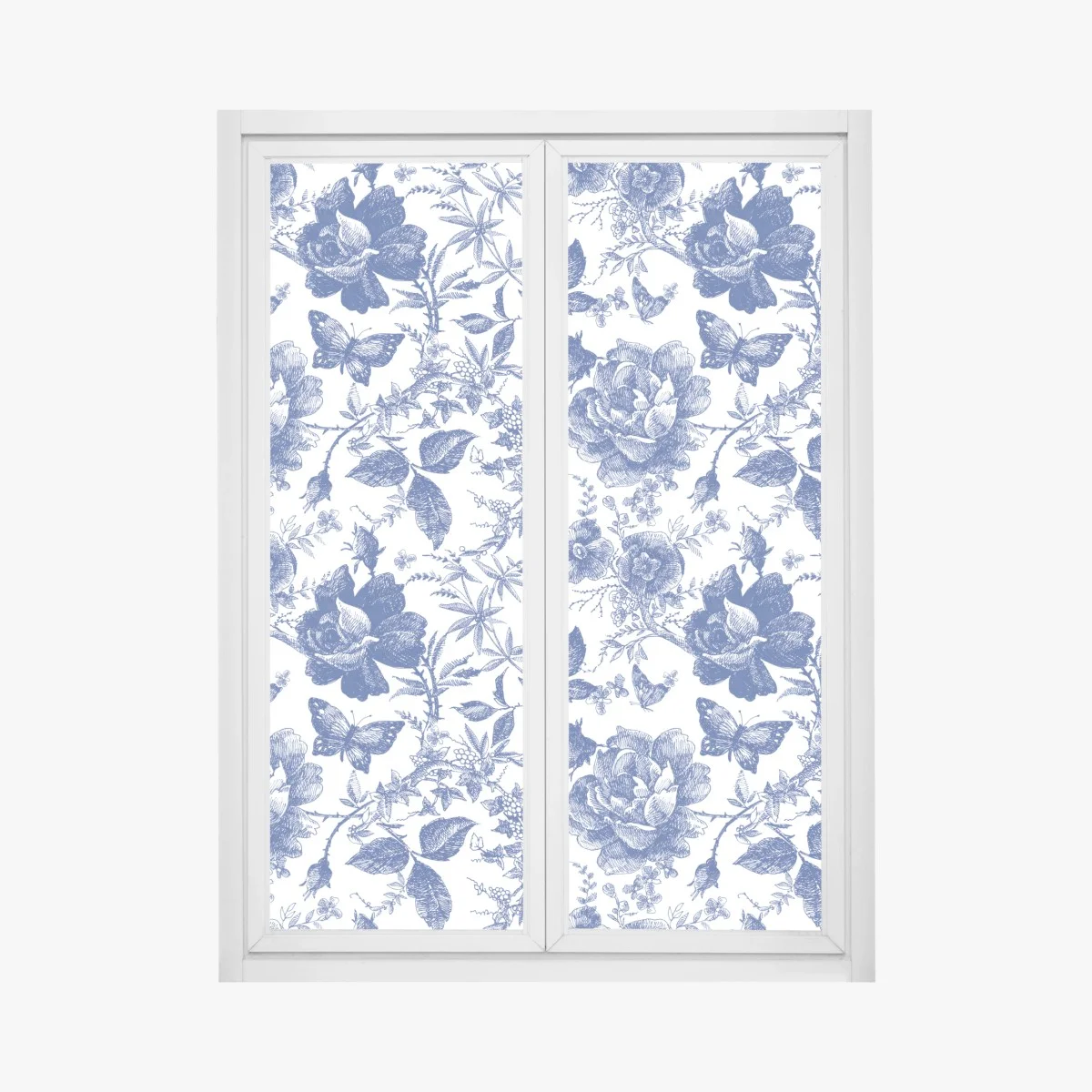 Sticker pour vitres et fenêtres motif floral bleu classique et raffiné – Wallnifity® Sticker pour vitres et fenêtres motif floral bleu classique et raffiné – Wallnifity®