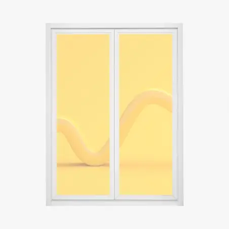 Sticker pour vitres et fenêtres vague ondulante jaune minimaliste – Wallnifity®