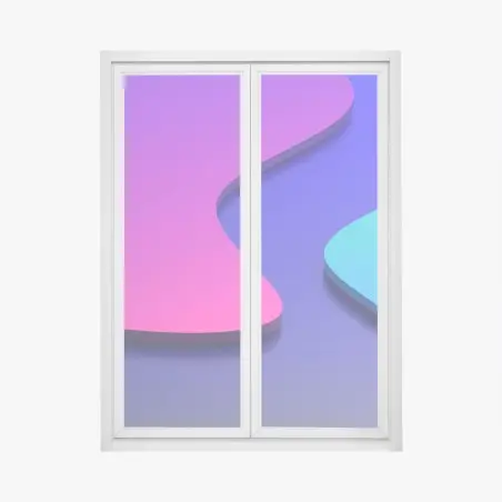 Sticker pour vitres et fenêtres abstraction 3d en dégradé violet et bleu – Wallnifity®