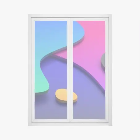 Sticker pour vitres et fenêtres composition abstraite dégradé violet et bleu minimaliste – Wallnifity®