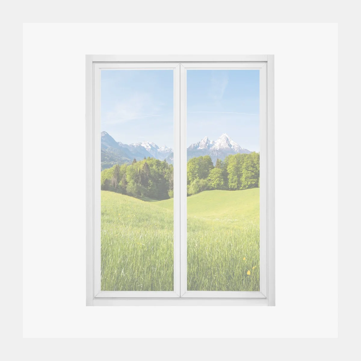Sticker pour vitres et fenêtres paysage printanier alpin panoramique – Wallnifity® Sticker pour vitres et fenêtres paysage printanier alpin panoramique – Wallnifity®