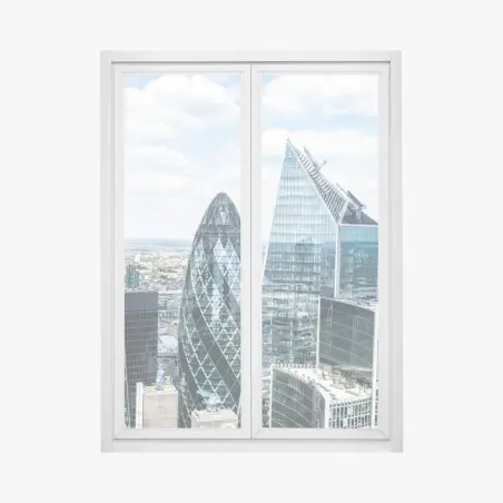 Sticker pour vitres et fenêtres panorama urbain de Londres aux gratte-ciel en verre – Wallnifity®