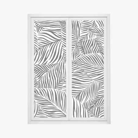 Sticker pour vitres et fenêtres feuillage graphique noir et blanc – Wallnifity®