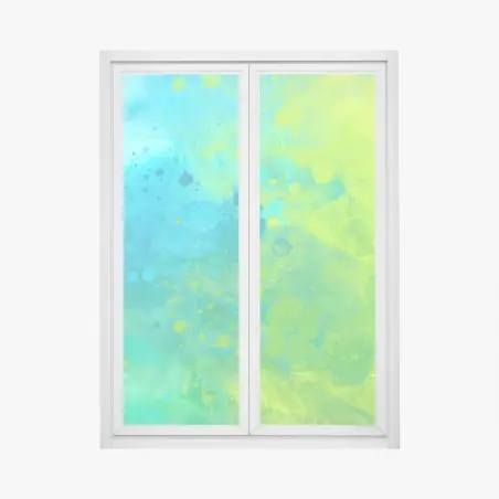 Sticker pour vitres et fenêtres fusion bleue et verte abstraite – Wallnifity®