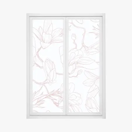 Sticker pour vitres et fenêtres motif magnolia délicat et aérien – Wallnifity®