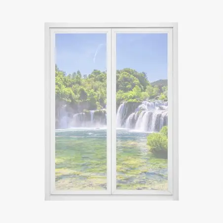 Sticker pour vitres et fenêtres cascade idyllique de Skradinski Buk au parc national de Krka – Wallnifity®