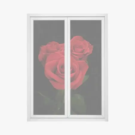 Sticker pour vitres et fenêtres bouquet de roses rouges sur fond noir – Wallnifity®