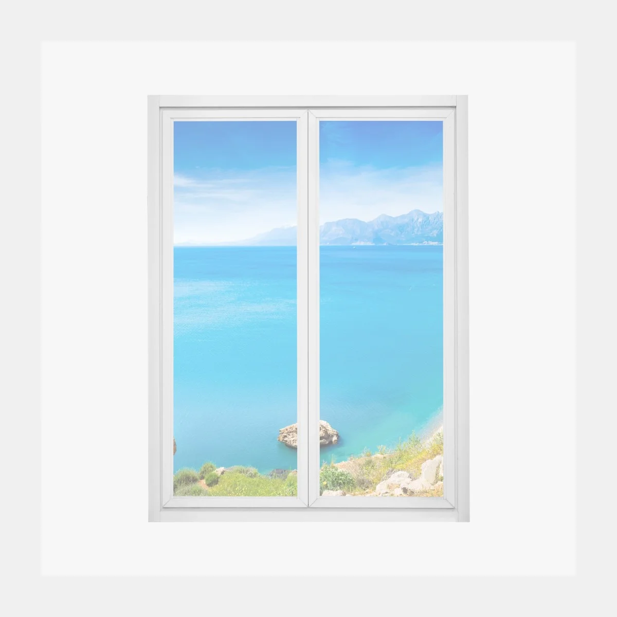 Sticker pour vitres et fenêtres panorama côtier d'Antalya, plage de Konyaalti – Wallnifity® Sticker pour vitres et fenêtres panorama côtier d'Antalya, plage de Konyaalti – Wallnifity®