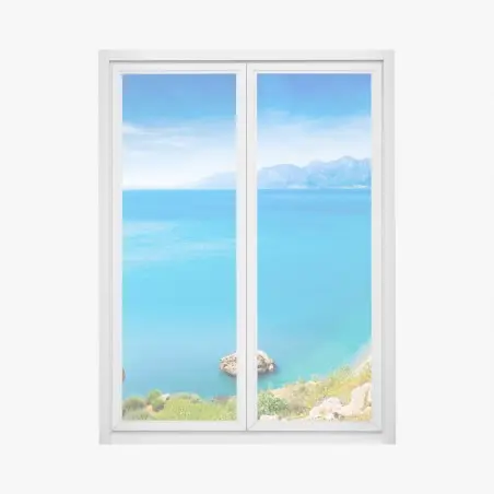 Sticker pour vitres et fenêtres panorama côtier d'Antalya, plage de Konyaalti – Wallnifity®