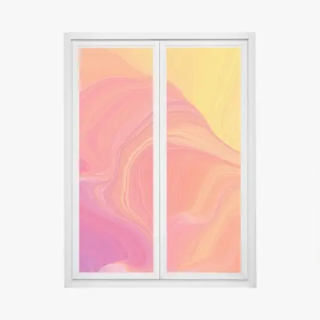 Sticker pour vitres et fenêtres vagues colorées en dégradé solaire – Wallnifity®