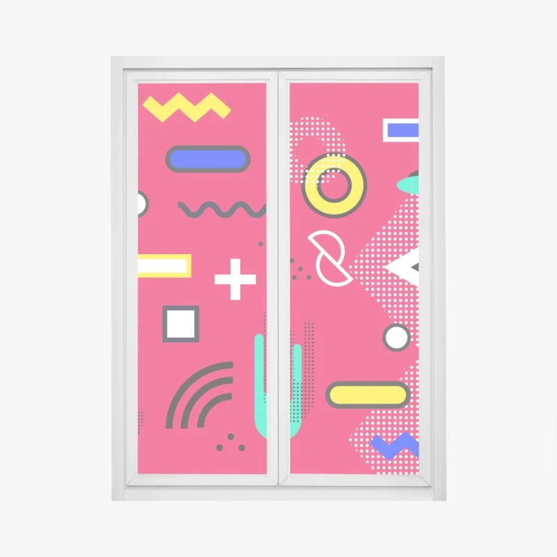 Sticker pour vitres et fenêtres motif géométrique rétro coloré – Wallnifity® Sticker pour vitres et fenêtres motif géométrique rétro coloré – Wallnifity®