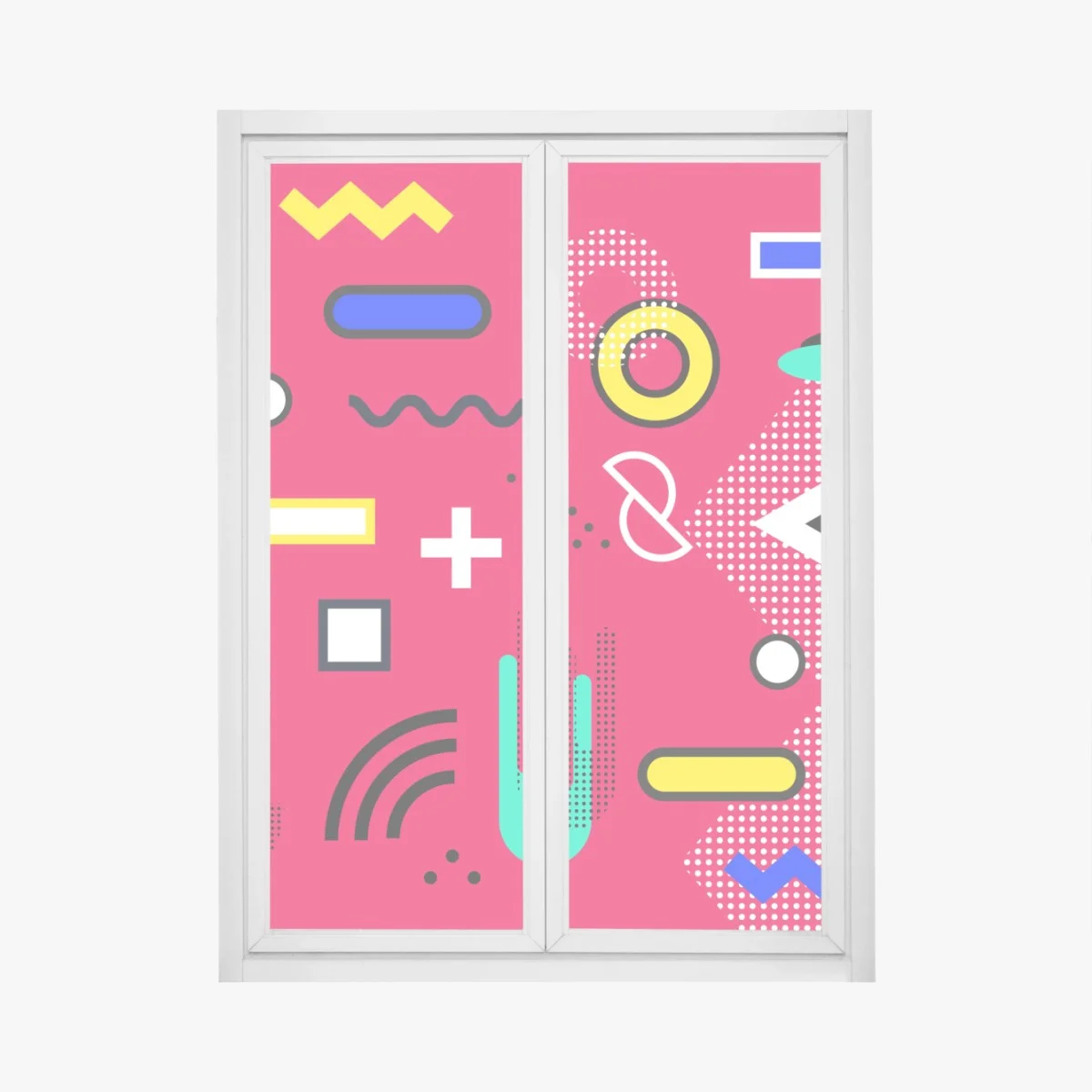Sticker pour vitres et fenêtres motif géométrique rétro coloré – Wallnifity® Sticker pour vitres et fenêtres motif géométrique rétro coloré – Wallnifity®