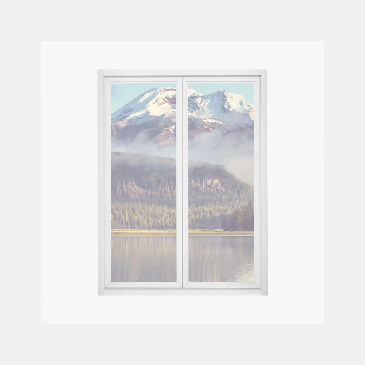 Sticker pour vitres et fenêtres paysage matinal du lac et des montagnes d'Oregon – Wallnifity® Sticker pour vitres et fenêtres paysage matinal du lac et des montagnes d'Oregon – Wallnifity®