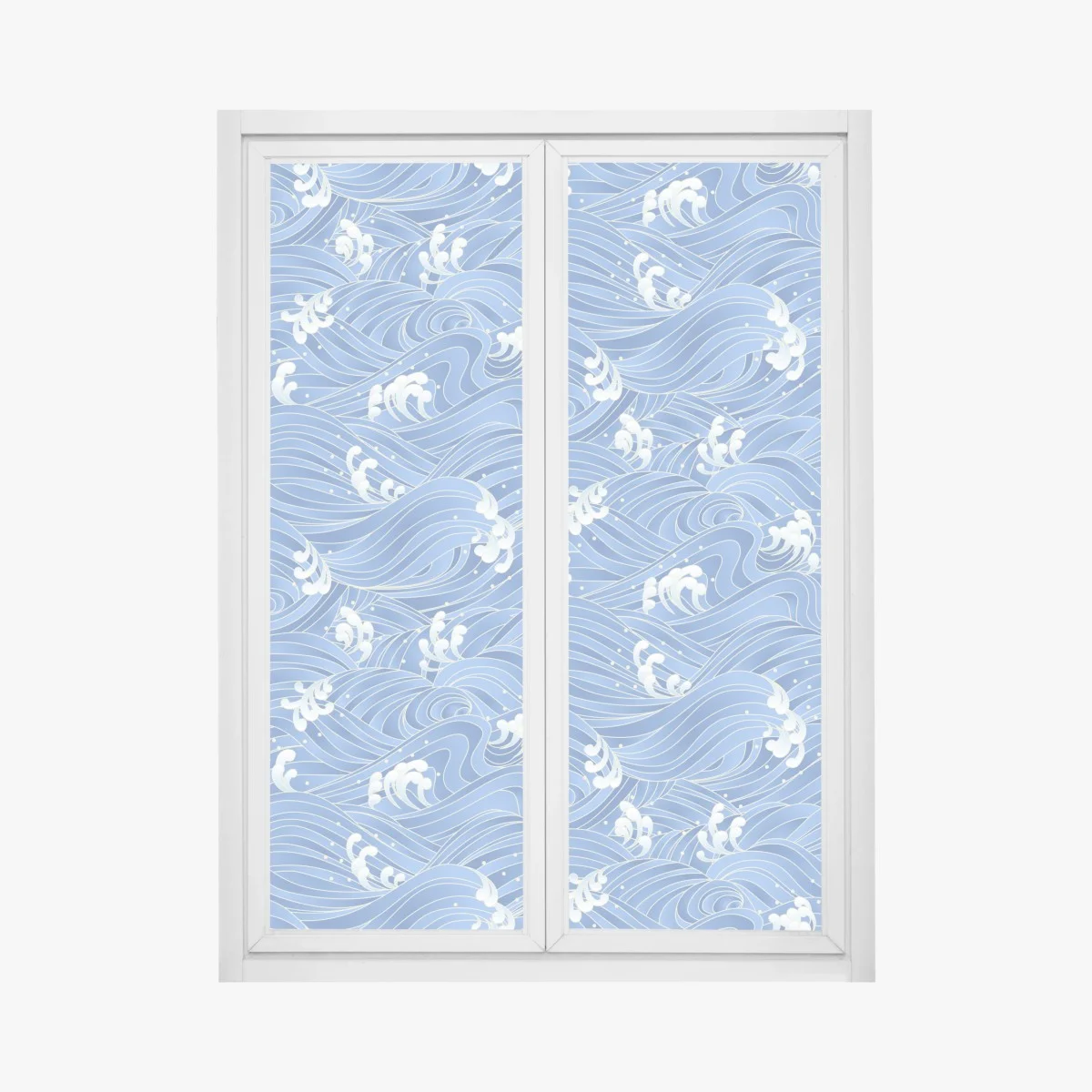 Sticker pour vitres et fenêtres motif de vagues stylisées bleu océan – Wallnifity® Sticker pour vitres et fenêtres motif de vagues stylisées bleu océan – Wallnifity®