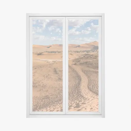 Sticker pour vitres et fenêtres horizon de dunes dorées et ciel ouvert – Wallnifity®