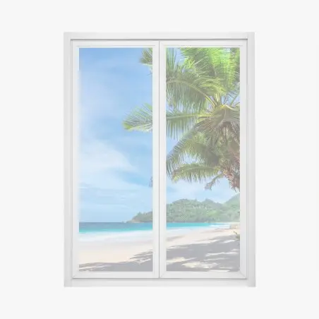 Sticker pour vitres et fenêtres havre tropical au bord de la mer – Wallnifity®