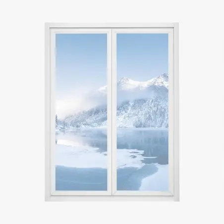 Sticker pour vitres et fenêtres panorama hivernal des Alpes Suisses – Wallnifity®