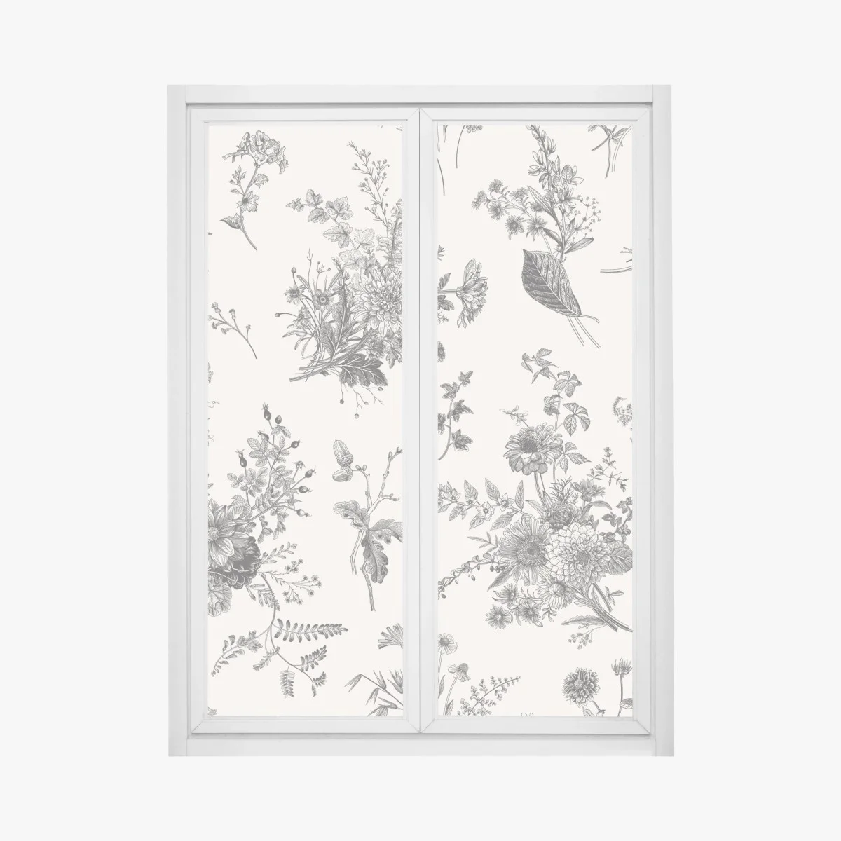 Sticker pour vitres et fenêtres motif floral automnal en noir et blanc – Wallnifity® Sticker pour vitres et fenêtres motif floral automnal en noir et blanc – Wallnifity®