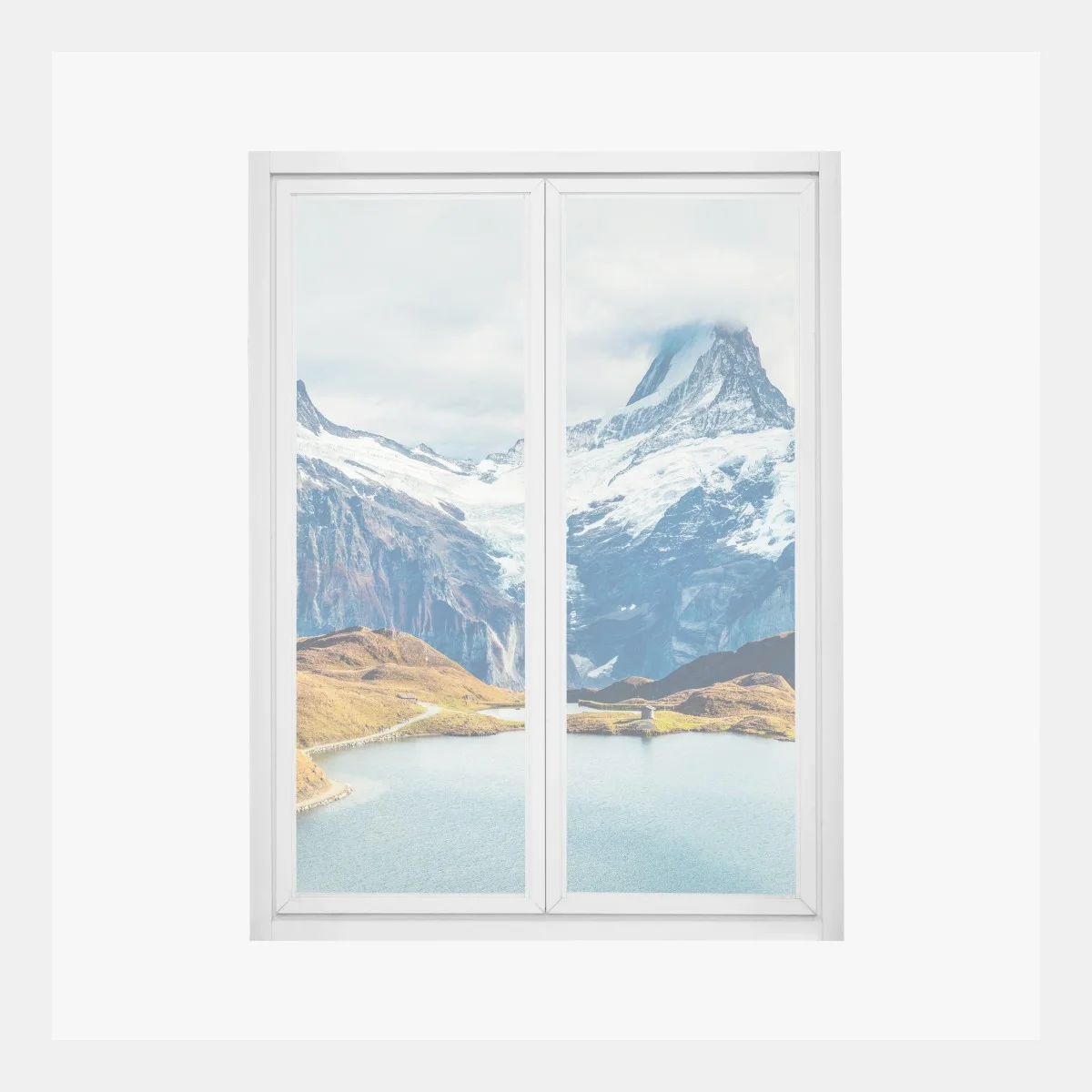 Sticker pour vitres et fenêtres vue matinale sur le lac Bachalpsee à Grindelwald – Wallnifity® Sticker pour vitres et fenêtres vue matinale sur le lac Bachalpsee à Grindelwald – Wallnifity®