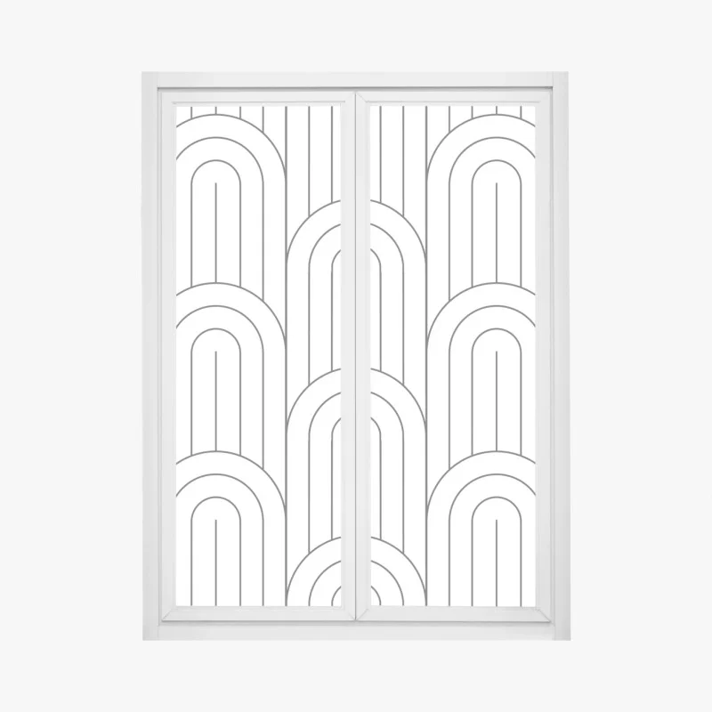 Sticker pour vitres et fenêtres motif d'arcs géométriques noir et blanc – Wallnifity®
