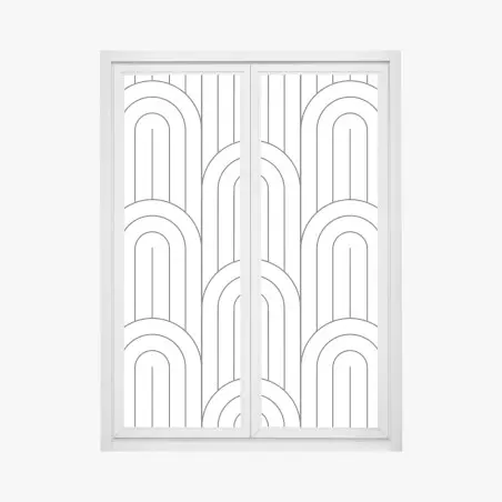 Sticker pour vitres et fenêtres motif d'arcs géométriques noir et blanc – Wallnifity®