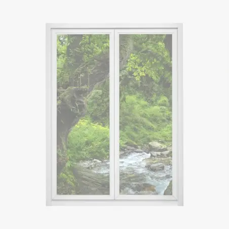 Sticker pour vitres et fenêtres arc naturel verdoyant au bord du ruisseau – Wallnifity®