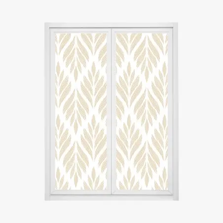 Sticker pour vitres et fenêtres motif feuilles dorées pour décoration murale – Wallnifity®