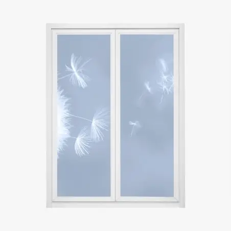 Sticker pour vitres et fenêtres pissenlit en suspension sur fond bleu – Wallnifity®