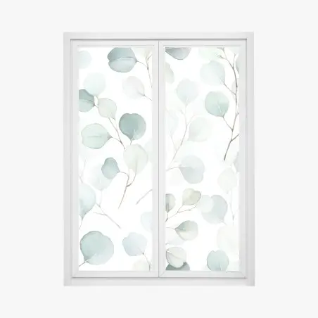 Sticker pour vitres et fenêtres motif eucalyptus aquarelle délicat – Wallnifity®