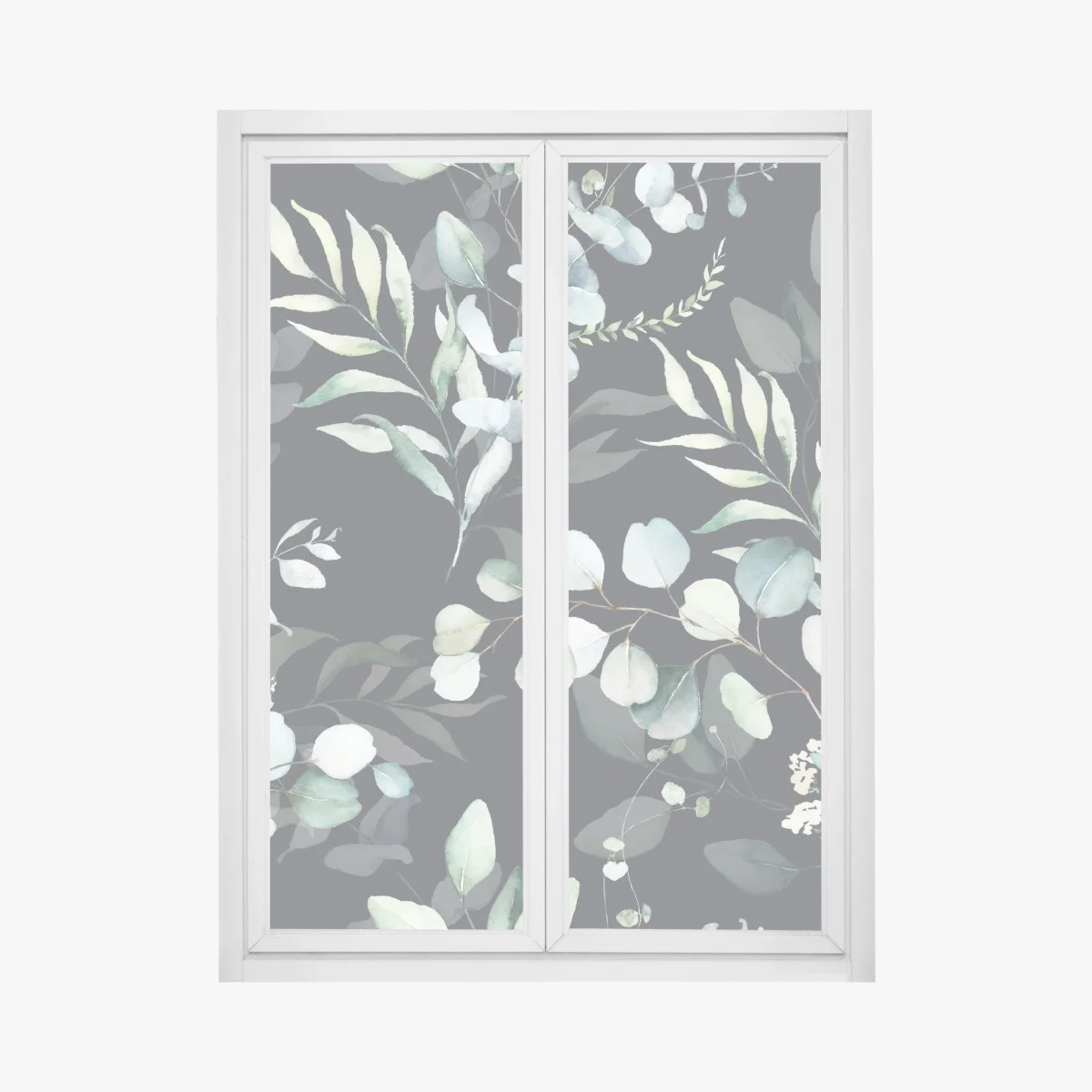 Sticker pour vitres et fenêtres motif de feuillages aquarelle sur fond sombre – Wallnifity® Sticker pour vitres et fenêtres motif de feuillages aquarelle sur fond sombre – Wallnifity®