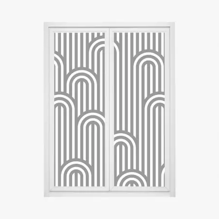 Sticker pour vitres et fenêtres motif d'arches géométriques noir et blanc – Wallnifity®