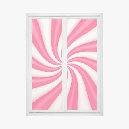 Sticker pour vitres et fenêtres tourbillon rose et blanc aux ondulations douces – Wallnifity®