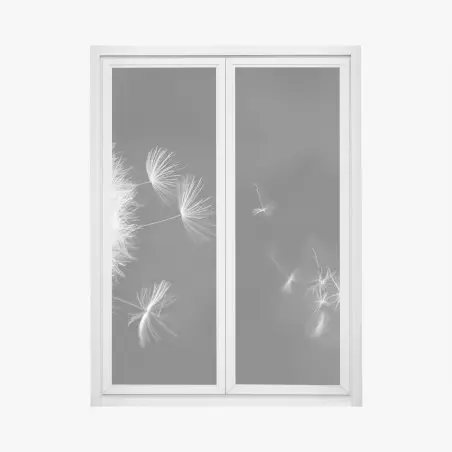 Sticker pour vitres et fenêtres souffle de pissenlit en noir et blanc – Wallnifity®