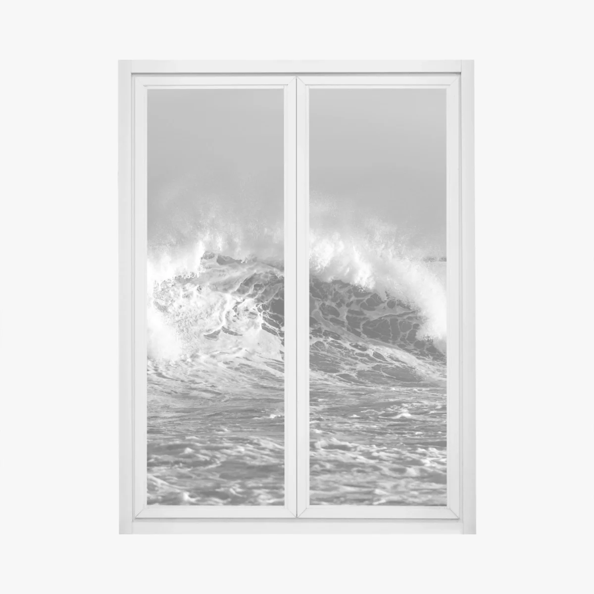 Sticker pour vitres et fenêtres vague puissante en noir et blanc – Wallnifity® Sticker pour vitres et fenêtres vague puissante en noir et blanc – Wallnifity®