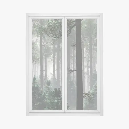 Sticker pour vitres et fenêtres forêt brumeuse et mystérieuse – Wallnifity®